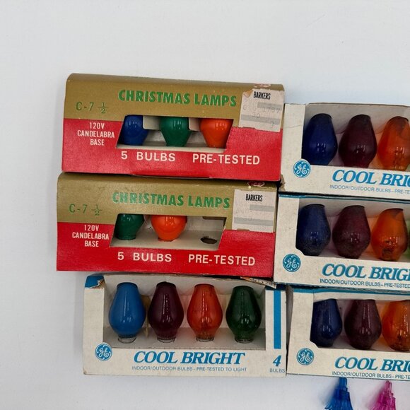 Vintage Christmas Light Bulb Lot GE Westinghouse Cool Bright C7 C7½ D30 Ice - Picture 2 of 7